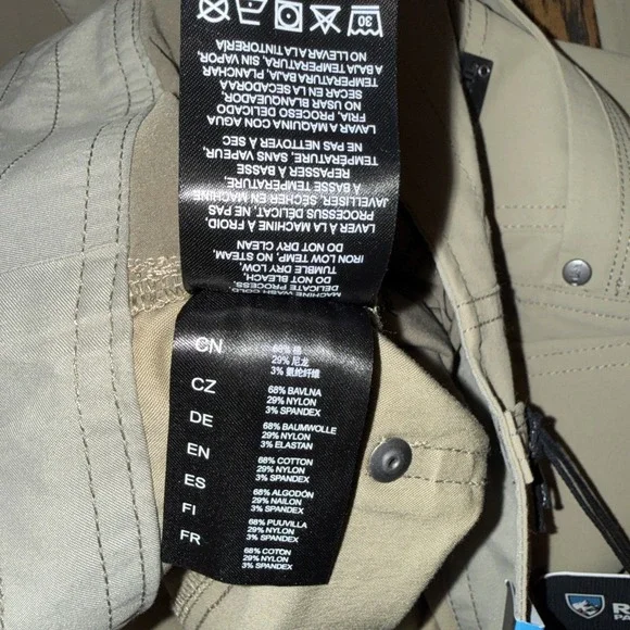 KUHL‎ Men's Revolvr Pants Tag 30/34 Vintage Patina Dye Fossil Khaki NWT Full